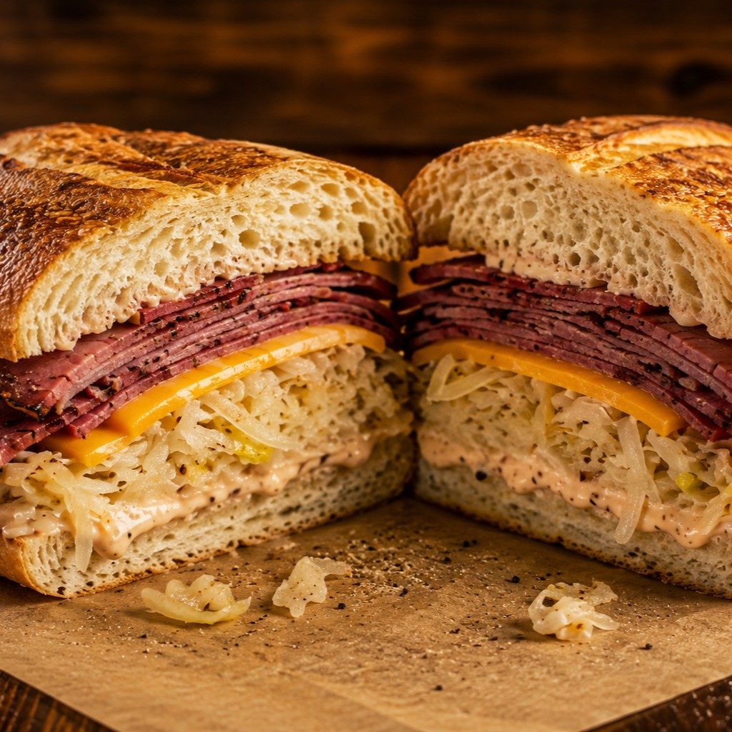 Pastrami Reuben Sandwich.