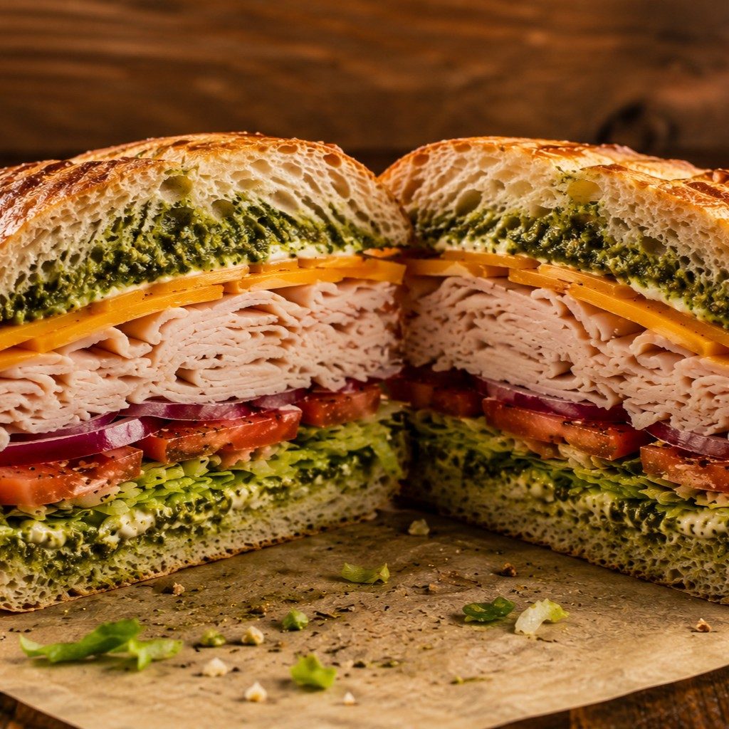 Turkey Pesto Sandwich.