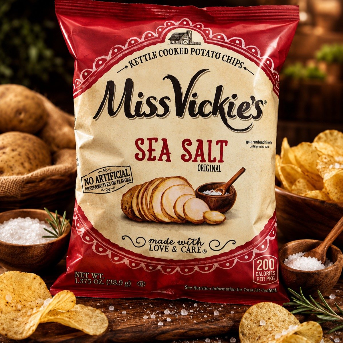 Miss Vickie's Sea Salt Kettle Potato Chips.