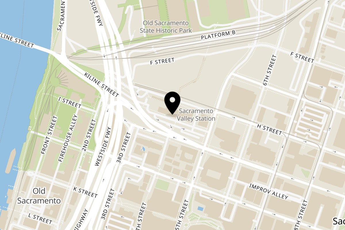 Map showing the location of Levain Bread Co. I St on 401 I St Ste 110 in Sacramento